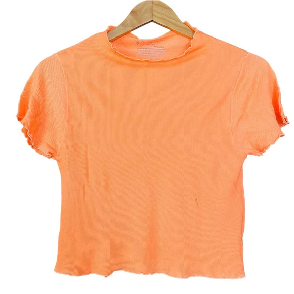 Free People Movement Madeline Crop Tee Shirt Orange Size Medium/Large FLAW - Picture 1 of 8